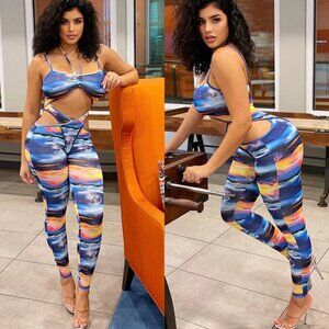 Haitti Multi Pattern Cut Out Jumpsuit